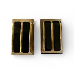 Balmain Vintage Gold and Black Clip-on Earrings